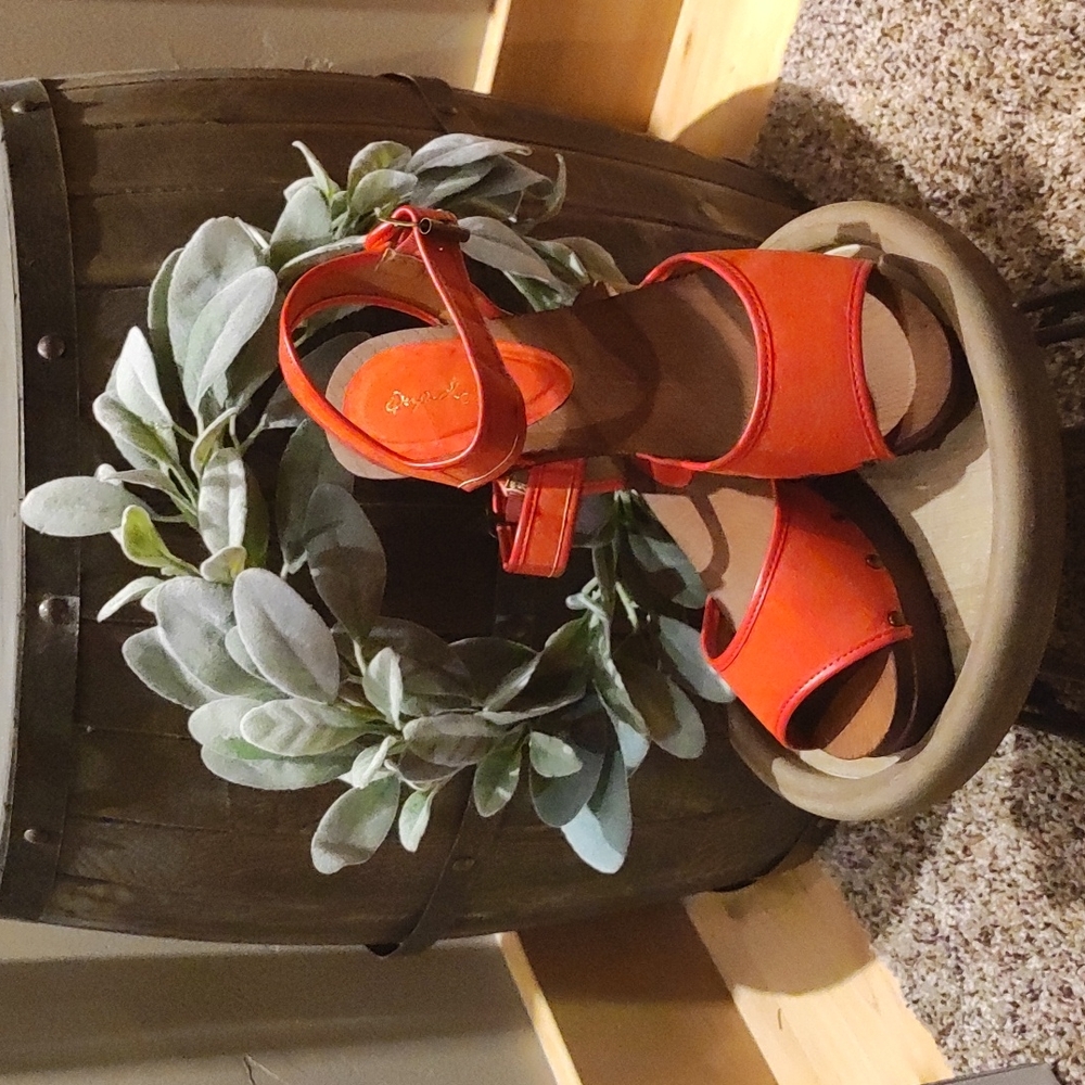 EUC Blood Orange/Red Sandals
